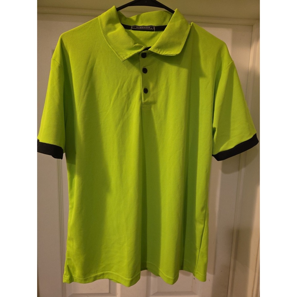 SIIMHWRSS Men's Polo Shortsleeve‎ Shirt Size Large Green
